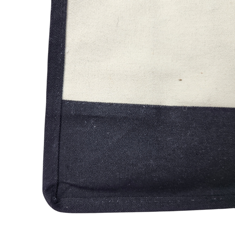 Canvas Monogram “S” Tote Bag Black Cream Cotton Large Shopper Shoulder Bag NWOT - Picture 6 of 12